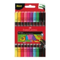 Faber-Castell (Schule) Kartonetui (10 Stck) Doppelfasermaler Neon