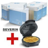 4x Maxi-Box Multifunktionspapier A4 HP Office - 10000 Blatt gesamt, 80g/qm inkl. Waffeleisen Black Line WA 2116