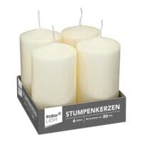 RUBIN 4 Kerzen Stumpenkerzen 110x60mm