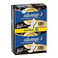 Always Monatsbinden Ultra Secure Night Extra Gre 5 mit Flgeln 14 Stck