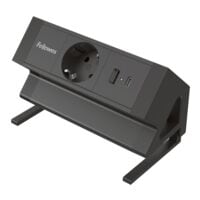 1-fach Tischsteckdose Fellowes POWER DESK TYPE F ohne Schalter schwarz