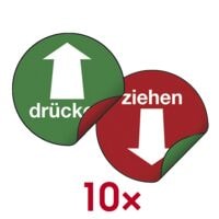 Marahrens T�r-Hinweisschild �ziehen + dr�cken + Pfeil� � 10 cm Kunststoff 10 St�ck