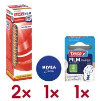 2x tesa Klebeband Office Box, transparent, 20 St�ck, 15 mm / 10 m inkl. Hautcreme + Klebefilm �Paper� 19mm/10m