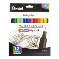 12x Pentel Fineliner-Set Pointliner Colour Dye Ink 0,4mm