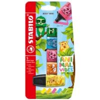 5x STABILO Textmarker BOSS MINI - Animal Vibes Keilspitze