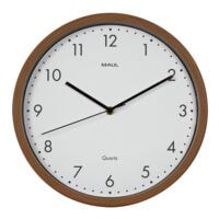 MAUL Wanduhr MAULgrain dark wood 300 mm