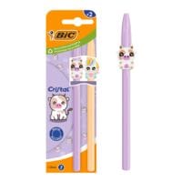 2x BIC Cristal Figurines lila coral Kugelschreiber dokumentenecht