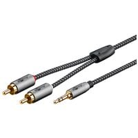 goobay Adapterkabel 3,5 mm Klinke/Cinch silber / schwarz 3.0 m