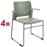Topstar Besucherstuhl mit Armlehnen �Visit Lite� Kunststoff 4 St�ck