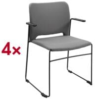 Topstar Besucherstuhl mit Armlehne �Visit Lite� Stoffbezug 4 St�ck