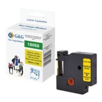 G&G Schrumpfschlauch ersetzt Dymo 18058 schwarz auf gelb 19 mm x 1,5 m