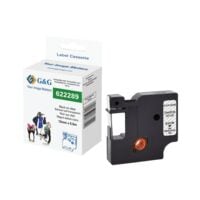 G&G Schriftband ersetzt Dymo 622289 schwarz auf transparent 12 mm x 5,5 m