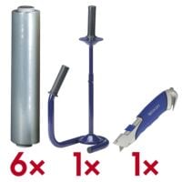 Wbv PE–Stretchfolie 17 �m 0,5x300 m inkl. Abroller und Sicherheits-Cutter mit Folienschneider