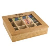 APS Teebox mit 12 Kammern hellbraun