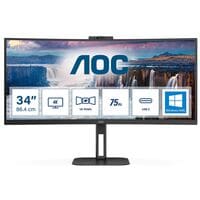 AOC CU34V5CW/BK VA Monitor, 86,4 cm (34''), 21:9, WQHD, USB Typ C, USB-Hub, HDMI 2.1, DisplayPort 1.4, USB 3.2 Gen 1, 4x USB Typ A, Kopfh�rer-/Mikrofonkombinationsbuchse