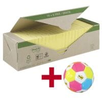 24x Post-it Notes (Recycle) Haftnotizblock Recycling 7,6 x 7,6 cm, 2400 Blatt gesamt inkl. Fu�ball �Post-it&reg; und Scotch&reg;� 2026