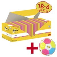 24x Post-it Notes Haftnotizblock Notes 7,6 x 7,6 cm, 2400 Blatt gesamt inkl. Fu�ball �Post-it&reg; und Scotch&reg;� 2026