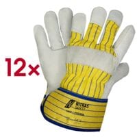 NITRAS&reg; Rindvolllederhandschuhe 1403C Poseidon Gr��e 10 Rindvollleder mit Baumwoll-R�cken grau 12 Paar