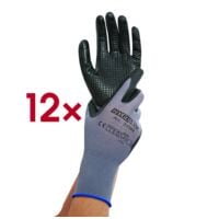HYGO STAR Arbeitshandschuhe Ergo Flex Dotty Gr��e 9 Nitril-PU-Beschichtung grau 12 Paar