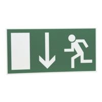 Rettungsweg-Schild »Notausgang hier«