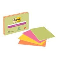 4x Post-it Super Sticky Meeting Notes XXXL Haftnotizblock 20,3 x 15,2 cm, 180 Blatt gesamt, farbig sortiert