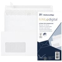 Briefumschlge Mailmedia Maildigital, DIN lang 100 g/m mit Fenster, haftklebend - 25 Stck