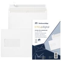 Briefumschläge Mailmedia Maildigital, C5 100 g/m² mit Fenster, haftklebend - 25 Stück