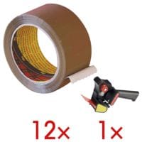 12x Packband Scotch Premium, 50 mm breit, 66 Meter lang - leise abrollbar inkl. Handabroller »H-180«
