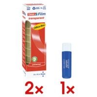 2x tesa Klebefilm Office Box, transparent, 20 Stck, 15 mm/10 m inkl. Lippenpflegestift Labello Classic