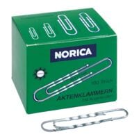 Norica Büroklammern 77mm gewellt, silberfarben, 100 Stück