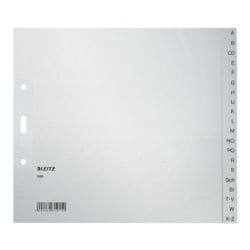 LEITZ Register 1200, A4 halbe H�he �berbreit, A-Z 20-teilig, grau, Recycling-Tauenpapier
