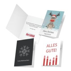 Weihnachtskarten mit Ihrem Logo - A6 hoch