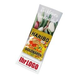 Individualisierbare Flyer mit »Haribo Goldbären« Mini-Tütchen