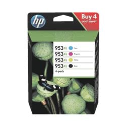 HP Tintenpatronen-Set HP 953XL Multipack, schwarz, cyan, magenta, gelb - 3HZ52AE