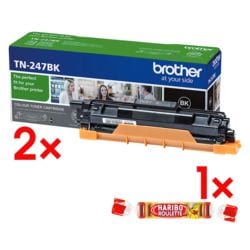 Brother 2x Jumbo-Toner »TN-247BK« inkl. Fruchtgummi »Roulette« 25 g