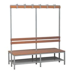 G�rkan Doppel-Sitzbank 1,6 m, mit Hakenleiste-Garderobe