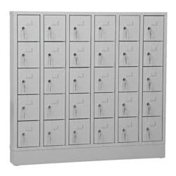 G�rkan Schlie�fachschrank, 6x5, Stahl, auf Sockel, 119 x 110 cm