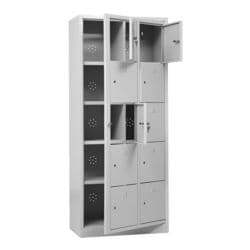 G�rkan Schlie�fachschrank, 2x5, Stahl, auf Sockel, 80 x 190 cm
