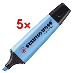 5x STABILO Textmarker BOSS® Original, nachfüllbar, Keilspitze