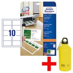 Avery Zweckform Visitenkarten C32011-25 inkl. Trinkflasche