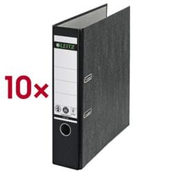 10x LEITZ Ordner A4 1080 breit, Wolkenmarmor mit schwarzem Rcken