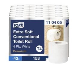 Tork Toilettenpapier Premium 4-lagig, hochweiß - 42 Rollen (7 Pack à 6 Rollen)