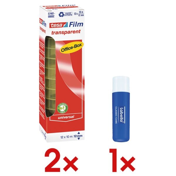 2x tesa Klebeband Office Box, transparent, 24 Stück, 12 mm/10 m inkl. Lippenpflegestift »Labello Classic« 2x tesa Klebeband Office Box, transparent, 24 Stück, 12 mm/10 m inkl. Lippenpflegestift »Labello Classic«
