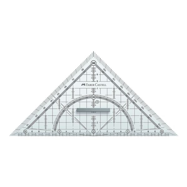Faber-Castell Geometriedreieck Grip 22 cm mit aufsteckbarem Griff (abnehmbar)
