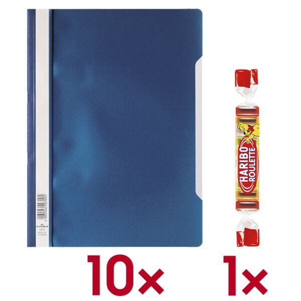 Durable 10x Schnellhefter A4 inkl. 1x Fruchtgummi Roulette