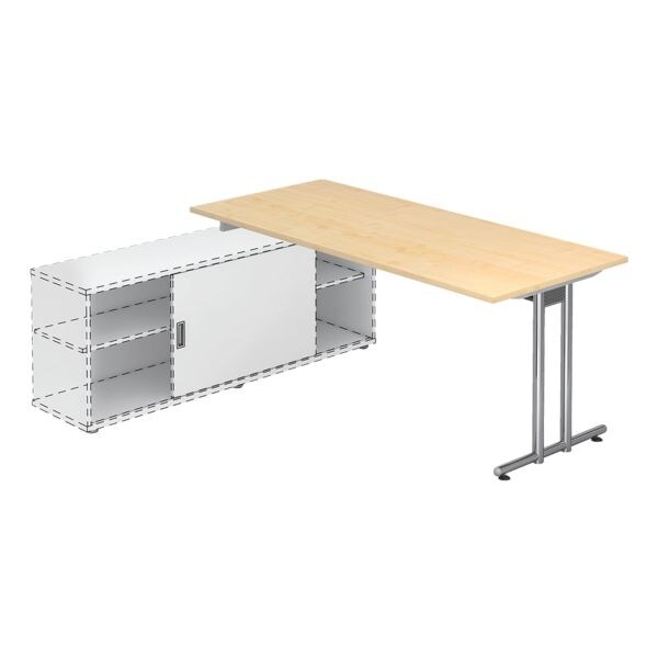 HAMMERBACHER Schreibtisch »Alicante« 180 cm, C-Fuß silberfarben HAMMERBACHER Schreibtisch »Alicante« 180 cm, C-Fuß silberfarben