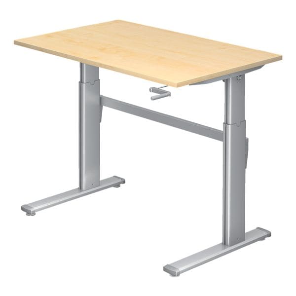 HAMMERBACHER Schreibtisch höhenverstellbar (manuell) »Upper Desk« 120 cm, C-Fuß alufarben HAMMERBACHER Schreibtisch höhenverstellbar (manuell) »Upper Desk« 120 cm, C-Fuß alufarben