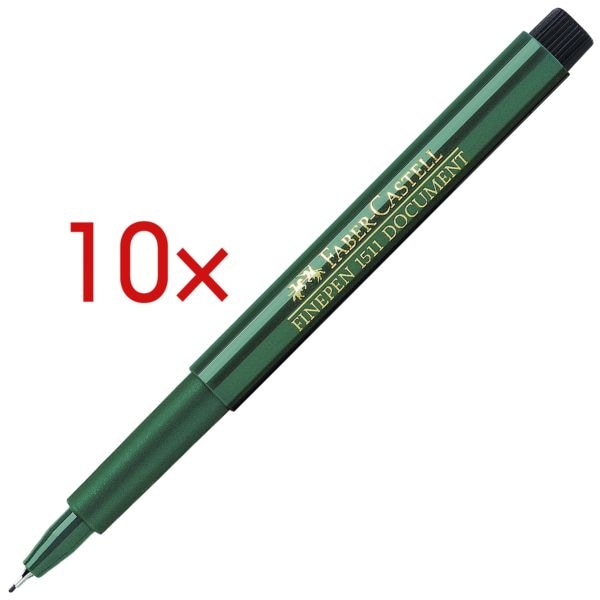10x Faber-Castell Fineliner Finepen 1511, 0,4mm