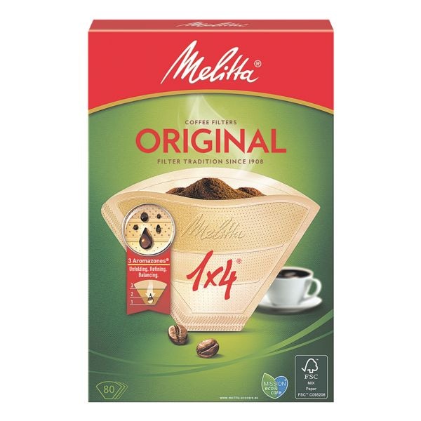 Melitta Filtertten® ORIGINAL 1x4 braun, 80 Stck