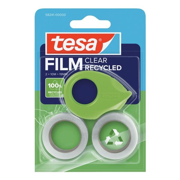 tesa Klebeband-Set eco & clear + Mini-Abroller, transparent, 2 St�ck, 19 mm/10 m